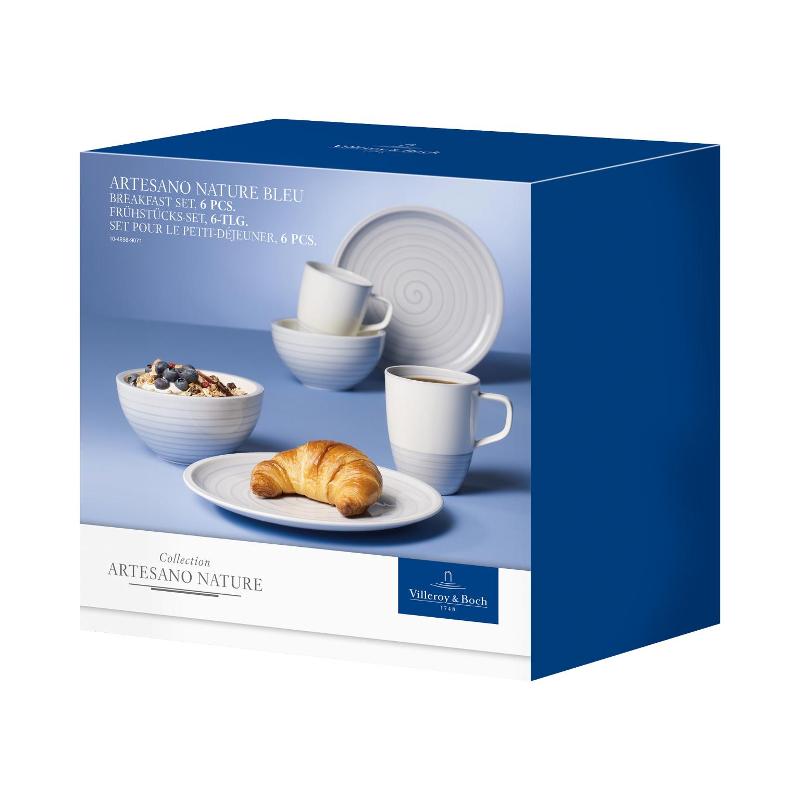 Villeroy & Boch Набір посуду для сніданку на 2 персони Artesano Nature Bleu | https://grandposuda.com.ua