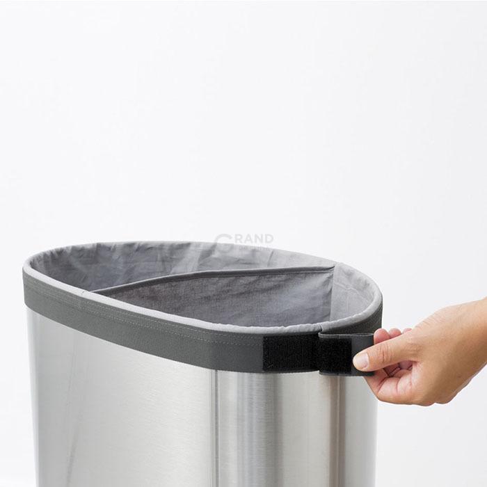 Brabantia Двухсекционный бак для белья (55 л) стальной матовый | https://grandposuda.com.ua
