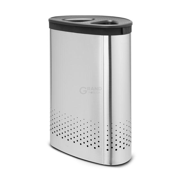 Brabantia Двухсекционный бак для белья (55 л) стальной матовый | https://grandposuda.com.ua