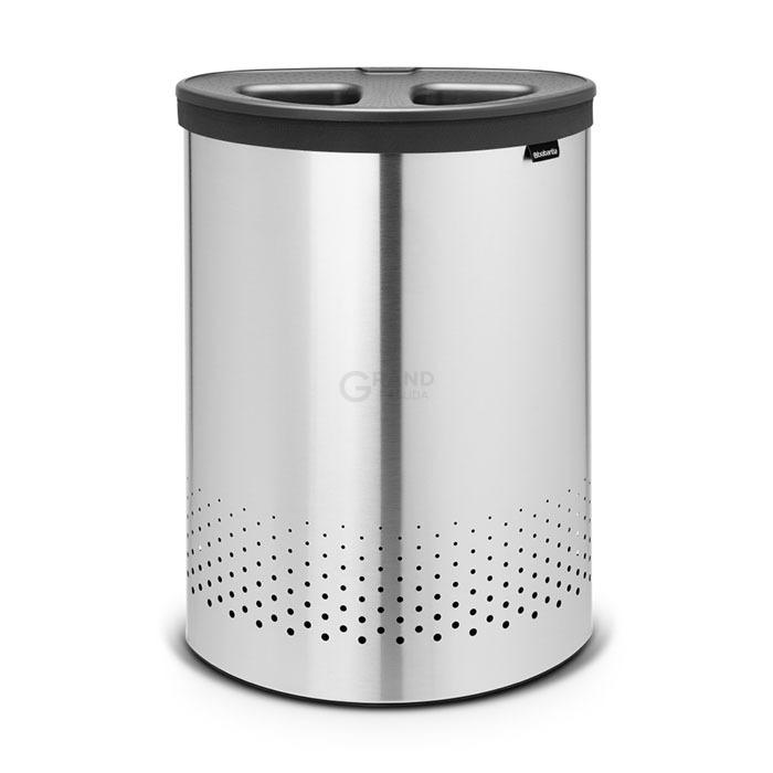 Brabantia Двухсекционный бак для белья (55 л) стальной матовый | https://grandposuda.com.ua