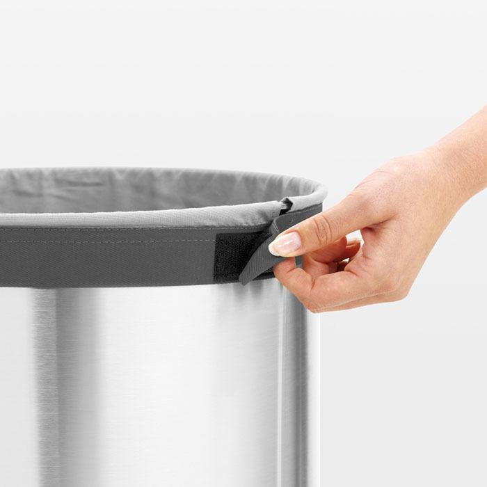 Brabantia Бак для белья (60л) стальной матовый с пластиковой крышкой | https://grandposuda.com.ua