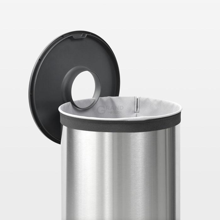 Brabantia Бак для белья (60л) стальной матовый с пластиковой крышкой | https://grandposuda.com.ua
