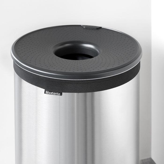 Brabantia Бак для белья (60л) стальной матовый с пластиковой крышкой | https://grandposuda.com.ua