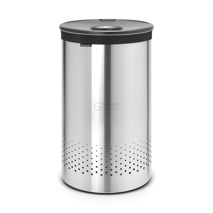 Brabantia Бак для белья (60л) стальной матовый с пластиковой крышкой | https://grandposuda.com.ua