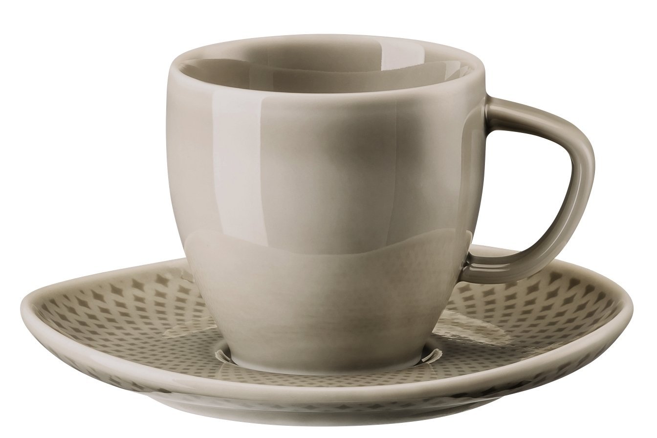 Rosenthal Кавова пара для еспресо / мокко 0,08 л Pearl Grey Junto | https://grandposuda.com.ua
