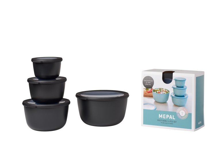 Mepal Набір контейнерів високих 4 предмета Nordic Black Cirqula | https://grandposuda.com.ua