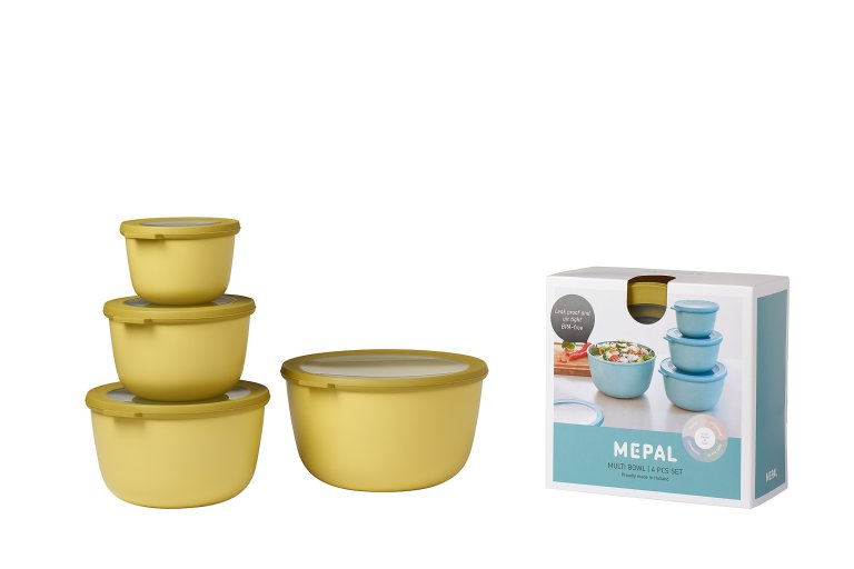 Mepal Набір контейнерів високих 4 предмета Nordic Lemon Cirqula | https://grandposuda.com.ua