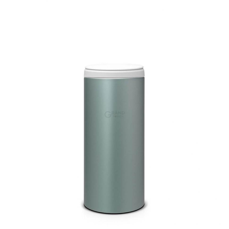 Brabantia Сміттєвий бак 30 л мятний металік, світло-сіра пластикова кришка FlipBin | https://grandposuda.com.ua