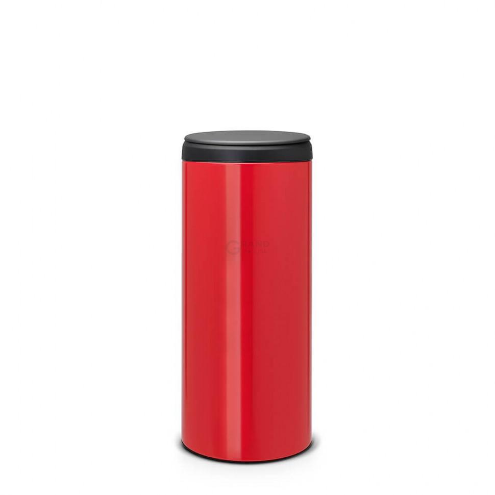 Brabantia Сміттєвий бак 30 л червоний, темно-сіра пластикова кришка FlipBin | https://grandposuda.com.ua
