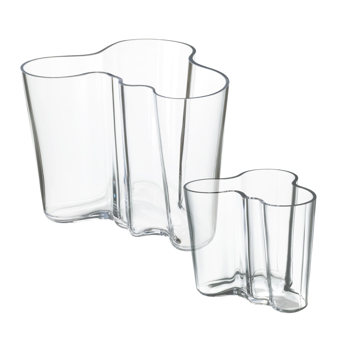 Iittala Набор ваз 16/9,5 см прозрачных Aalto | https://grandposuda.com.ua