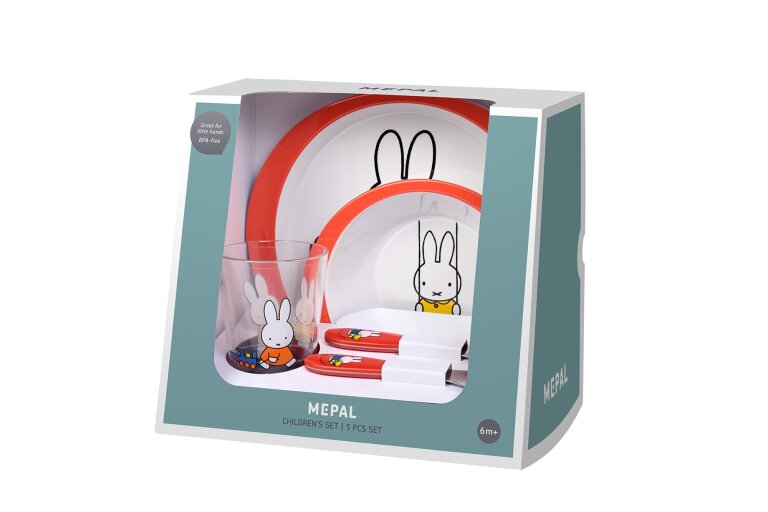 Mepal Набір дитячого посуду 5 предметів Miffy plays | https://grandposuda.com.ua