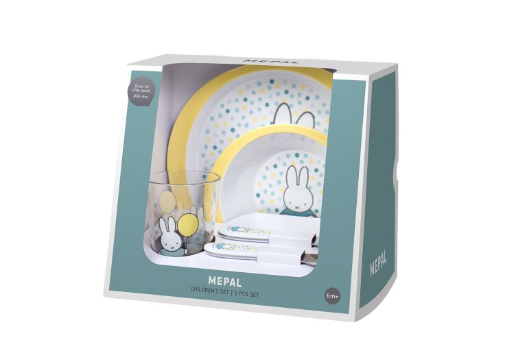 Mepal Набір дитячого посуду 5 предметів Miffy Confetti | https://grandposuda.com.ua