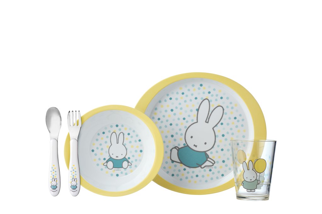 Mepal Набір дитячого посуду 5 предметів Miffy Confetti | https://grandposuda.com.ua
