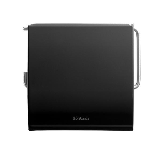 Brabantia Тримач для туалетного паперу матовий чорний Classic | https://grandposuda.com.ua