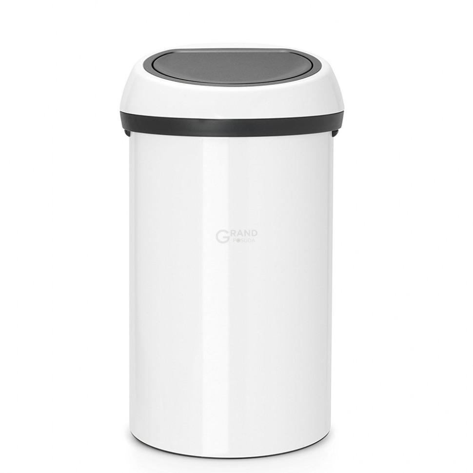 Brabantia Сміттєвий бак 60 л білий Touch Bin | https://grandposuda.com.ua
