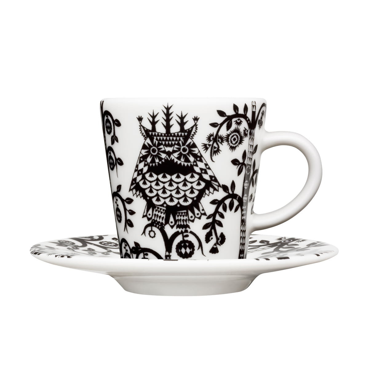 Iittala Чашка для еспрессо 100 мл чорно-біла Taika | https://grandposuda.com.ua