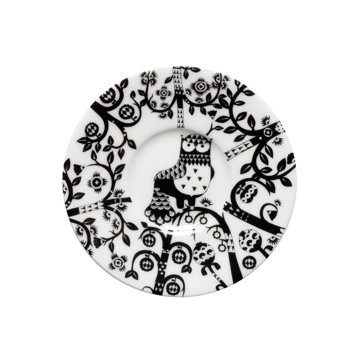 Iittala Блюдце к чашке для эспрессо Ø 11 см черно-белое Taika | https://grandposuda.com.ua