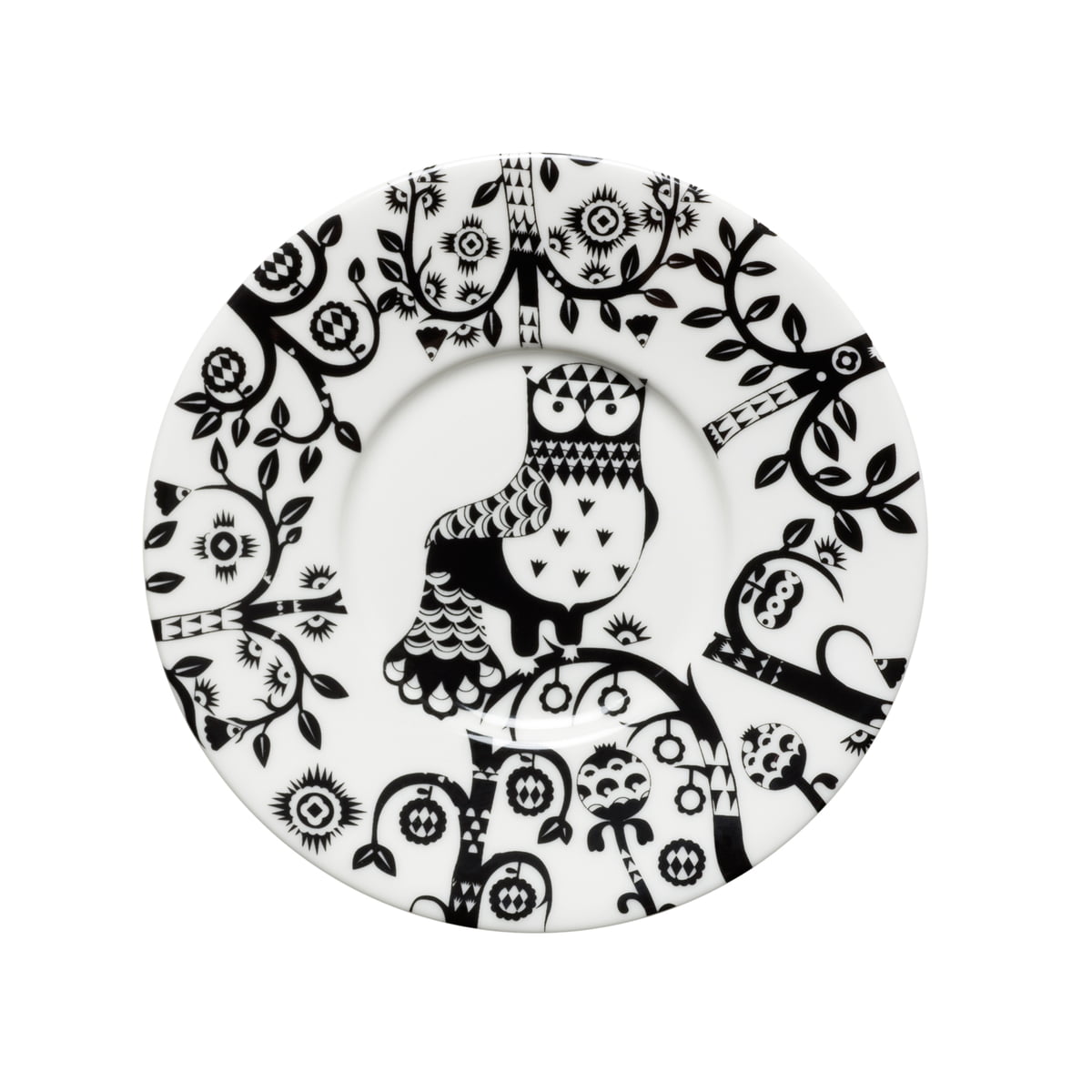 Iittala Блюдце к чашке для кофе Ø 15 см черно-белое Taika | https://grandposuda.com.ua