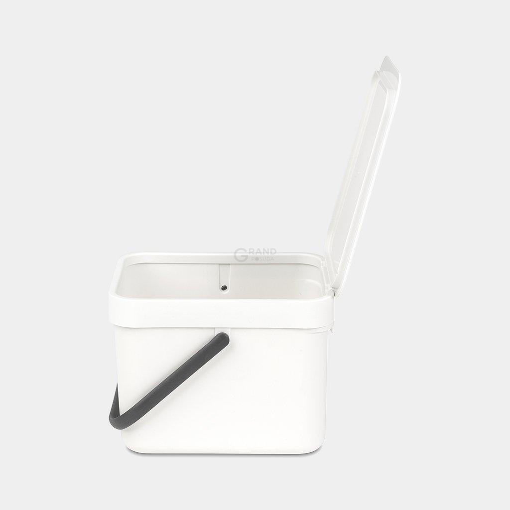 Brabantia Мусорное ведро 6 л белое Sort&Go | https://grandposuda.com.ua