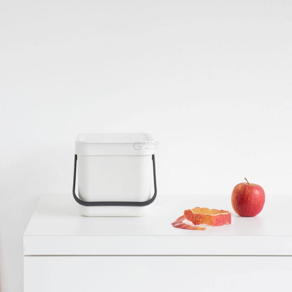 Brabantia Мусорное ведро 6 л белое Sort&Go | https://grandposuda.com.ua