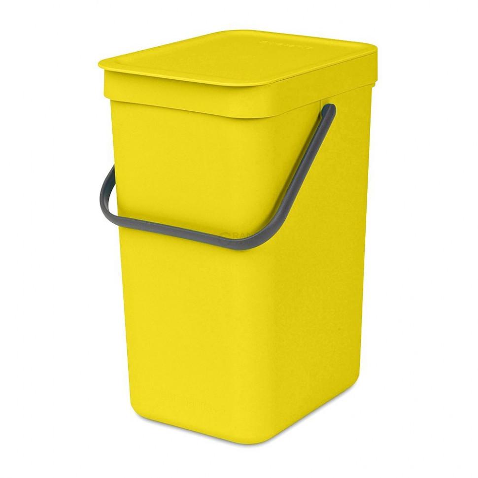 Brabantia Відро для сміття 12 л жовте Sort Go | https://grandposuda.com.ua