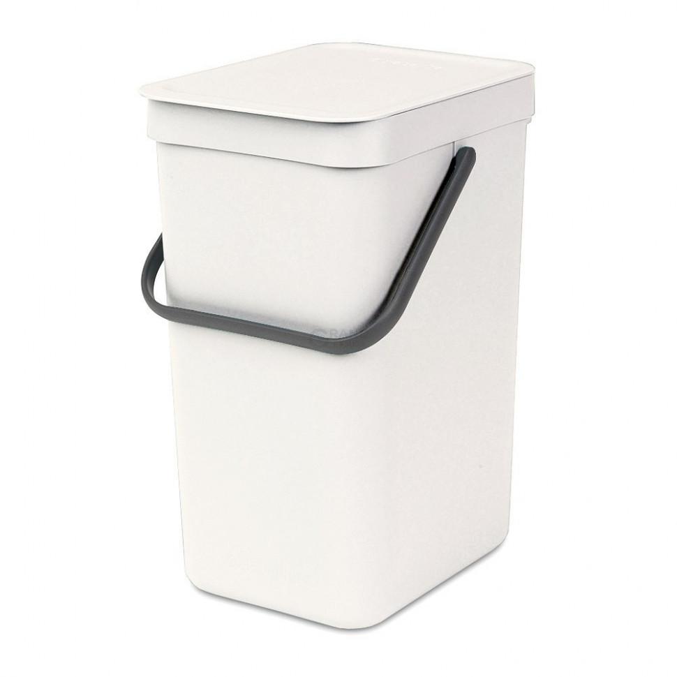 Brabantia Відро для сміття 12 л біле Sort Go | https://grandposuda.com.ua