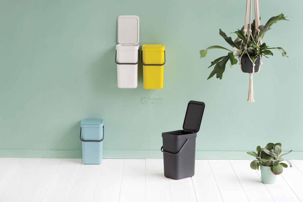 Brabantia Мусорное ведро 16 л мятное Sort&Go | https://grandposuda.com.ua