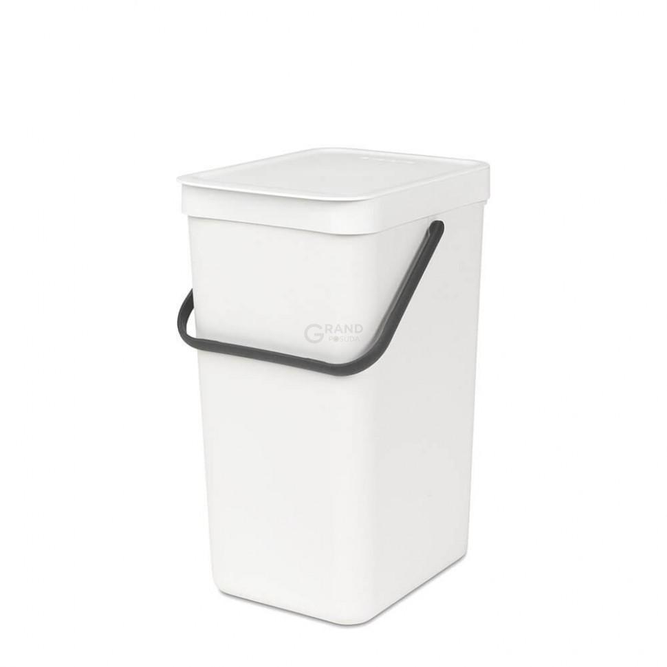 Brabantia Відро для сміття 16 л біле Sort Go | https://grandposuda.com.ua