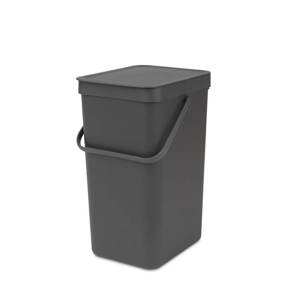 Brabantia Відро для сміття 16 л сіре Sort Go | https://grandposuda.com.ua