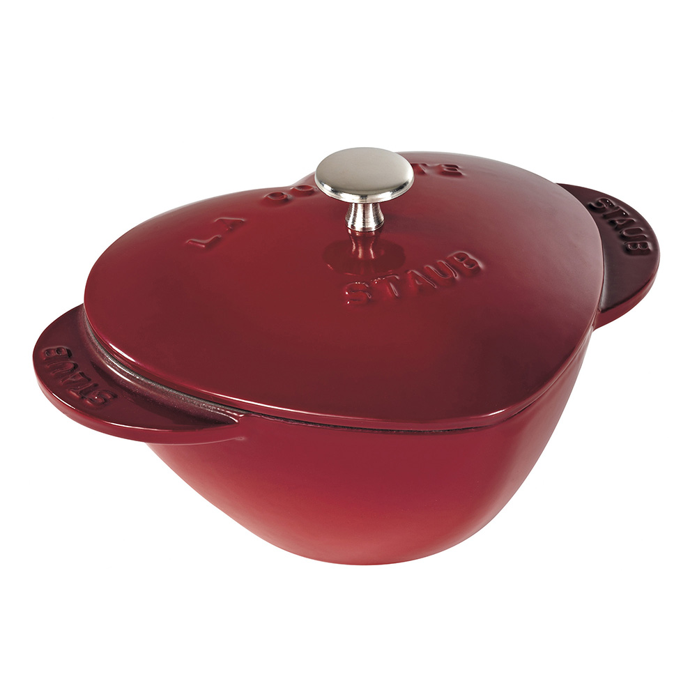 Staub Каструля / жаровня в формі серця 1.65 л Cherry | https://grandposuda.com.ua