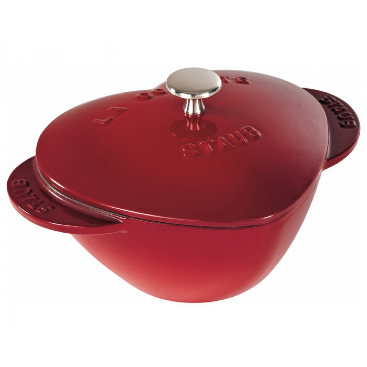 Staub Кокот Серце 20 см, вишневий | https://grandposuda.com.ua