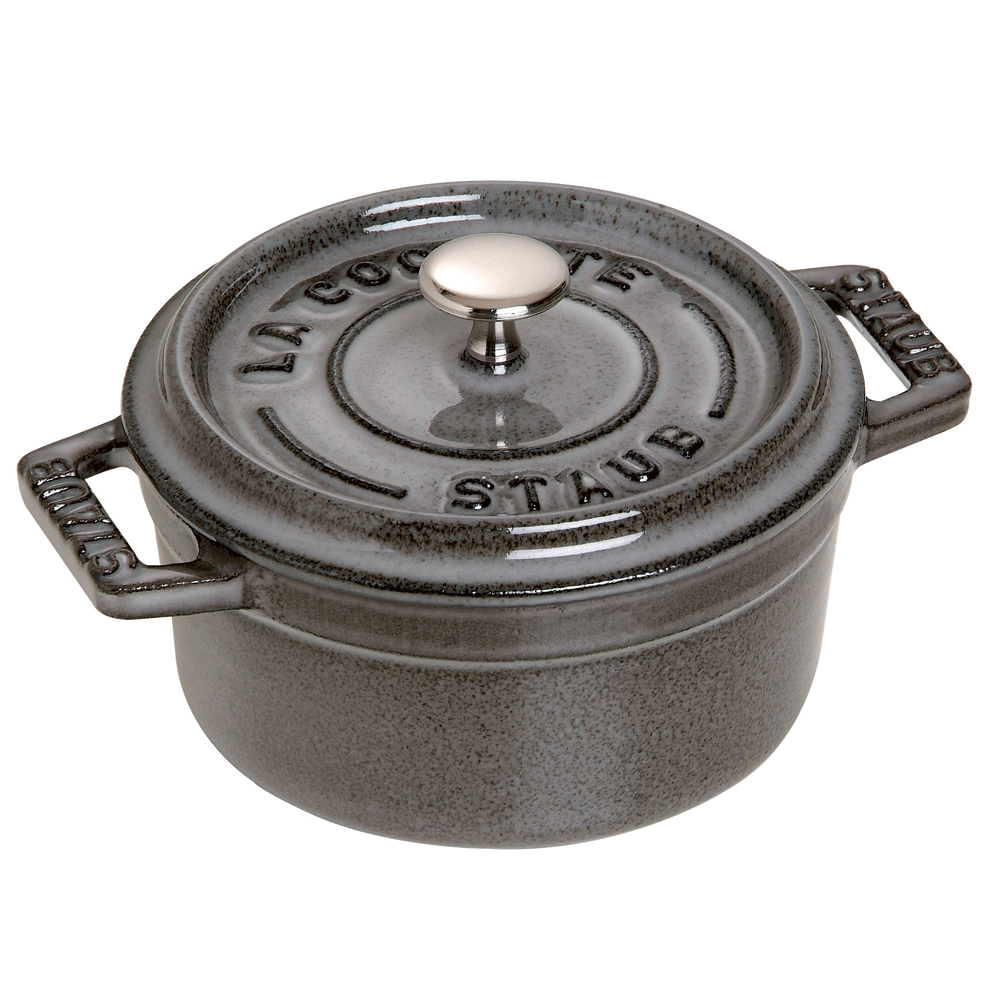 Staub Міні-каструля / жаровня з кришкою 10 см Graphite Grey | https://grandposuda.com.ua