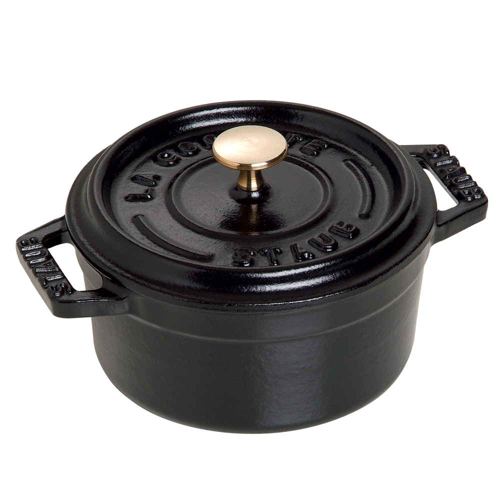 Staub Міні-каструля / жаровня з кришкою 10 см Matte Black | https://grandposuda.com.ua