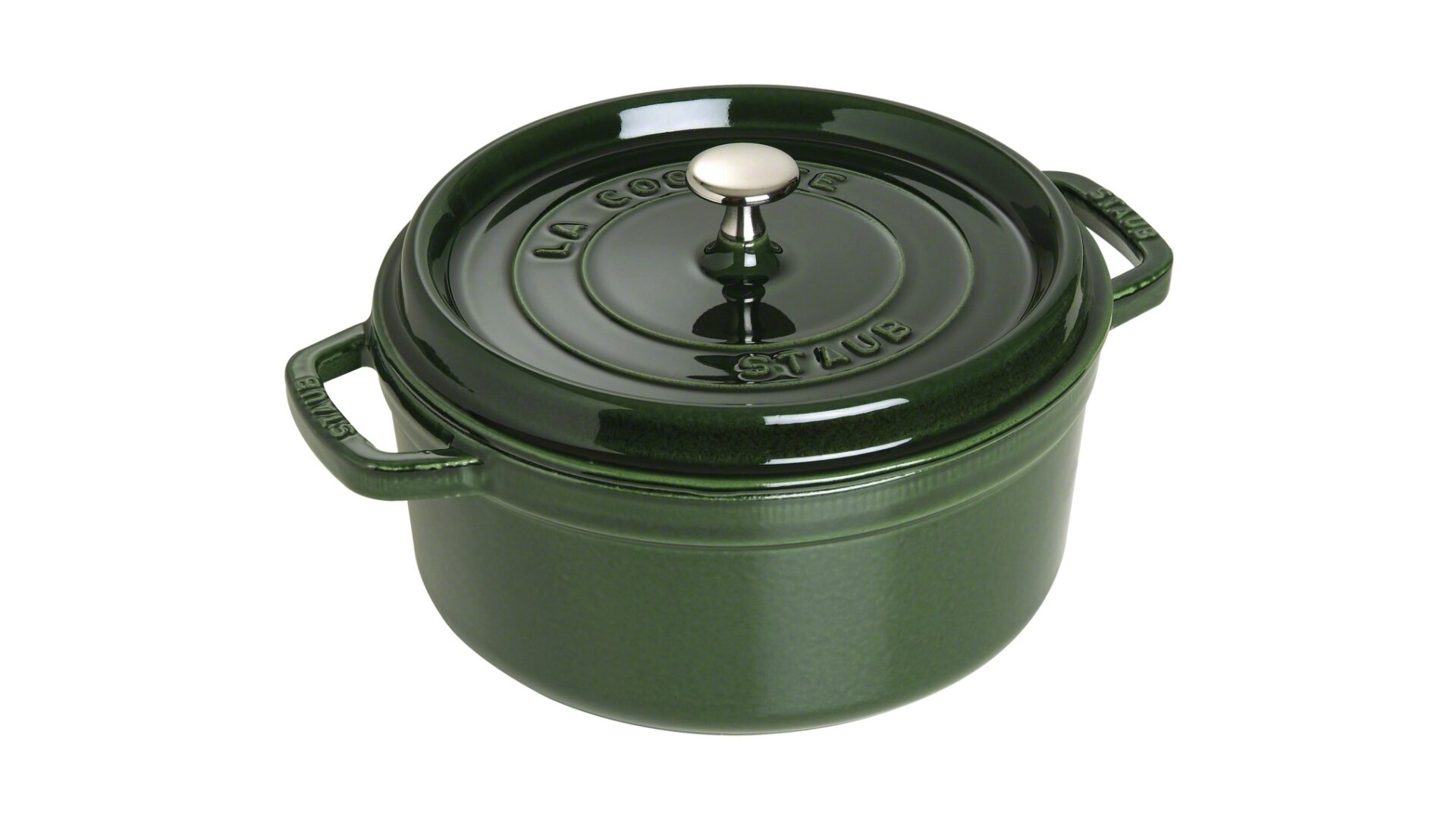 Staub Кокот круглий 20 см, зелений базилік | https://grandposuda.com.ua