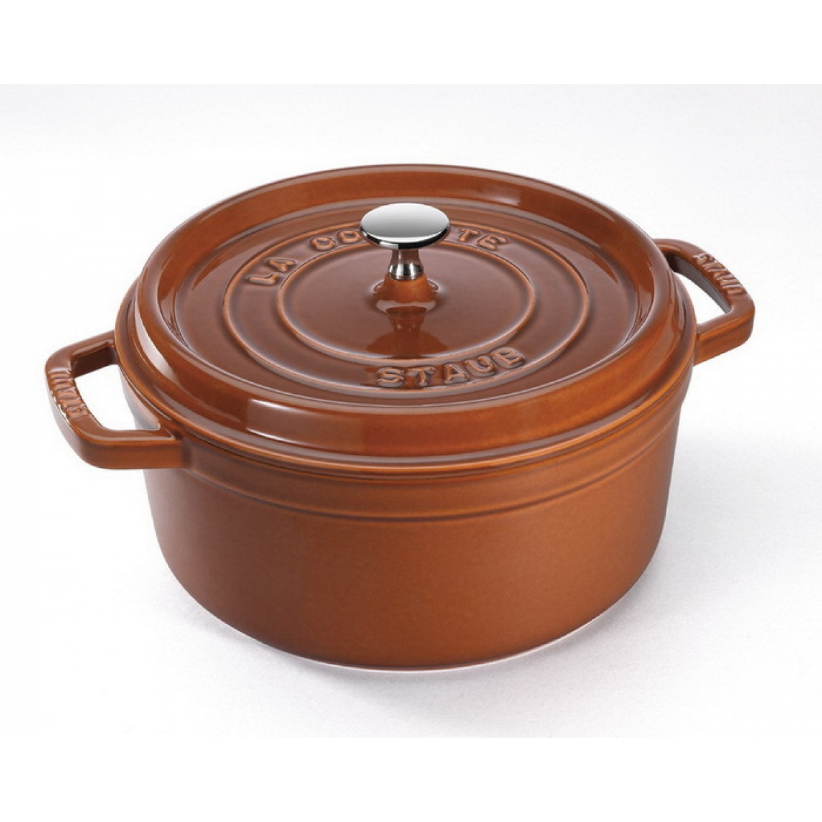 Staub Кокот круглий 22 см, кориця | https://grandposuda.com.ua
