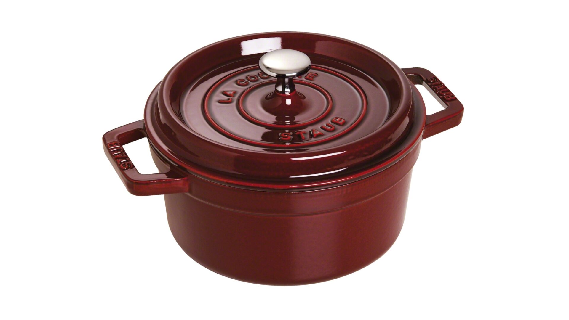 Staub Кокот круглый 22 см, гранатовый | https://grandposuda.com.ua