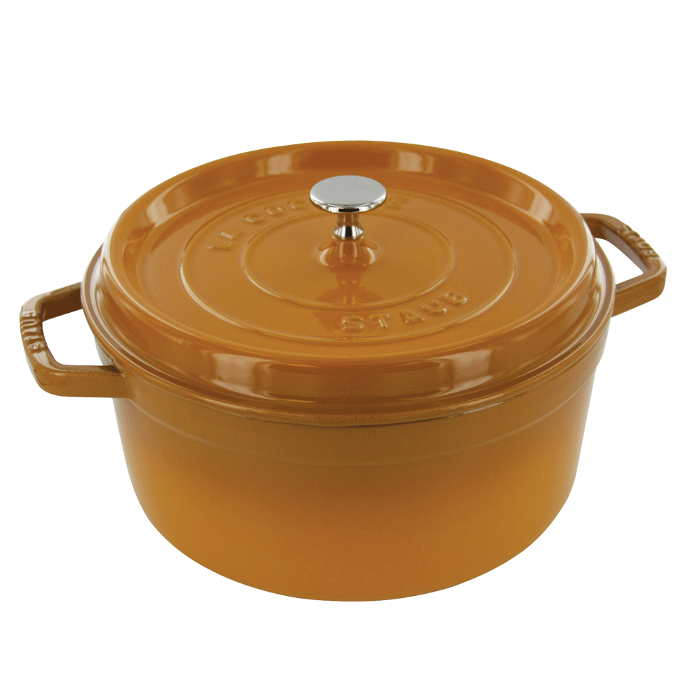 Staub Каструля / жаровня 24 см з кришкою Saffron | https://grandposuda.com.ua