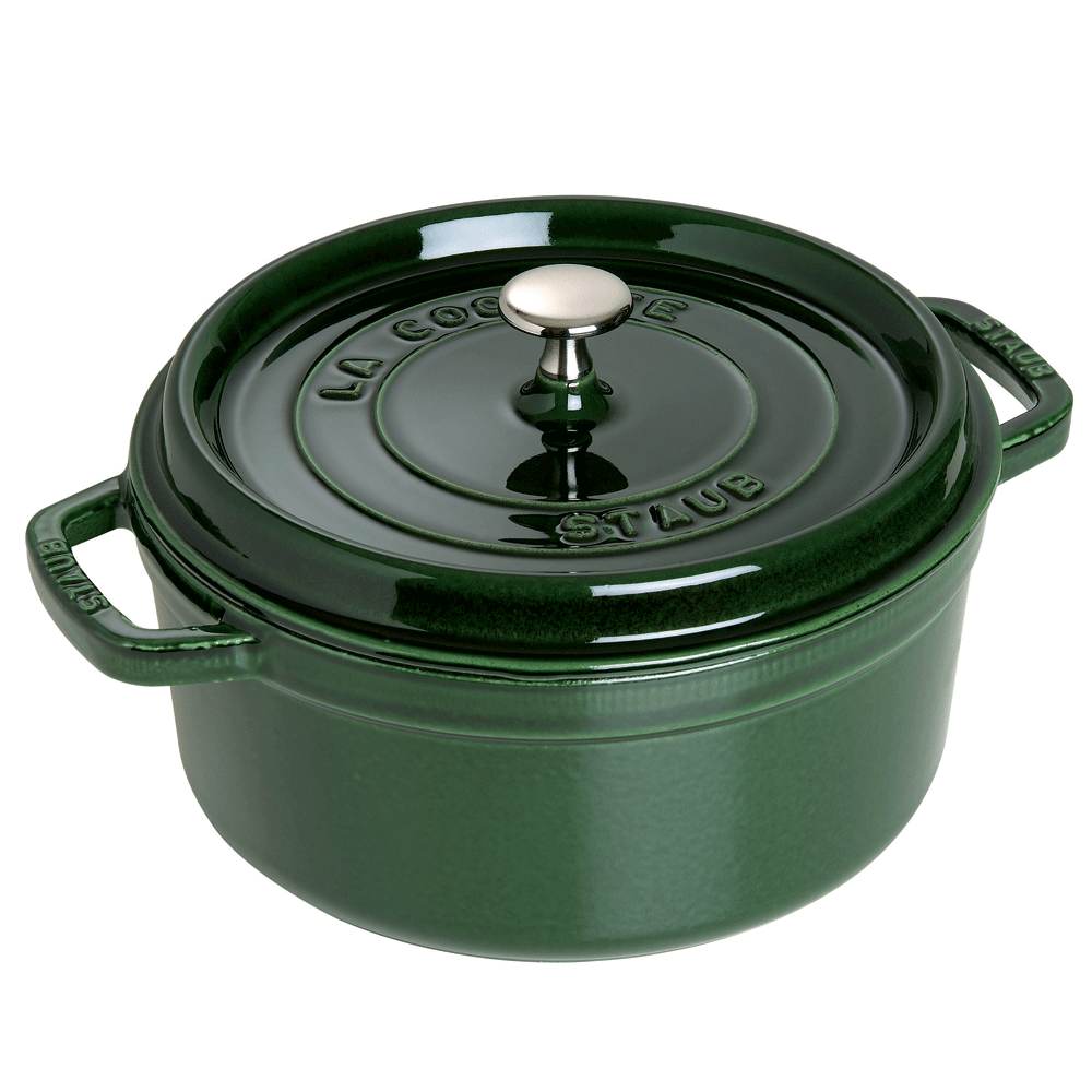 Staub Кастрюля / жаровня 24 см с крышкой Basil | https://grandposuda.com.ua