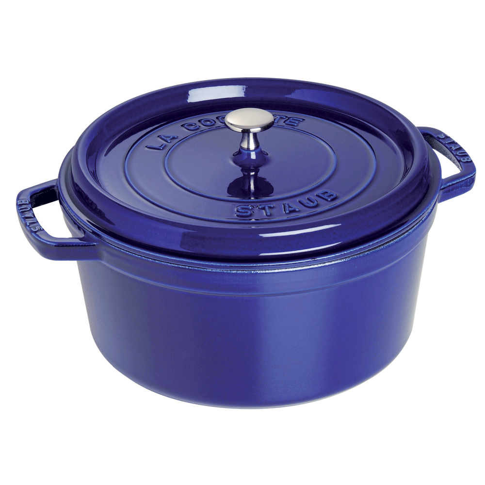 Staub Каструля / жаровня 24 см з кришкою Dark Blue | https://grandposuda.com.ua