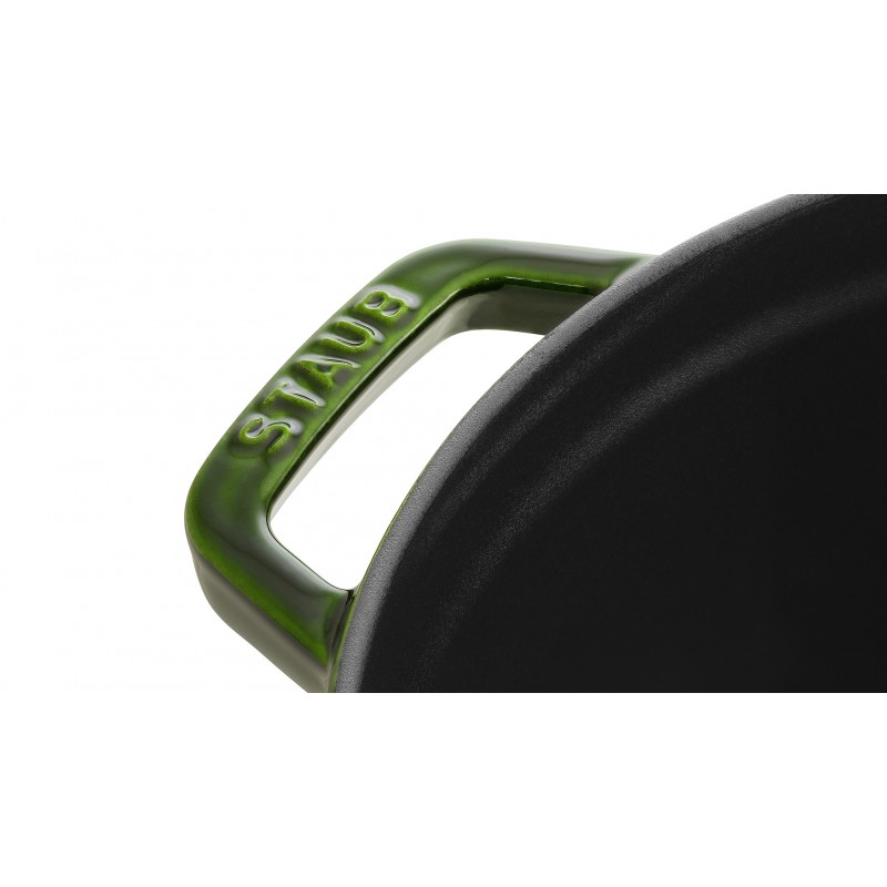 Staub Кокот круглый 24 см, зеленый базилик | https://grandposuda.com.ua