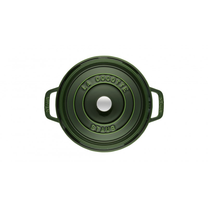 Staub Кокот круглый 24 см, зеленый базилик | https://grandposuda.com.ua