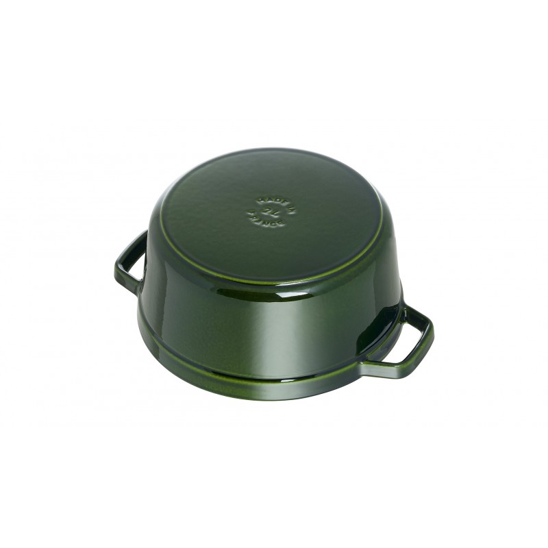 Staub Кокот круглый 24 см, зеленый базилик | https://grandposuda.com.ua