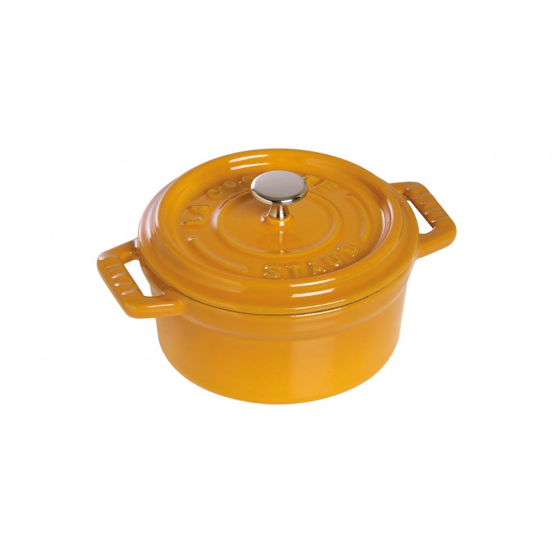 Staub Кокот круглий 26 см, гірчиця | https://grandposuda.com.ua