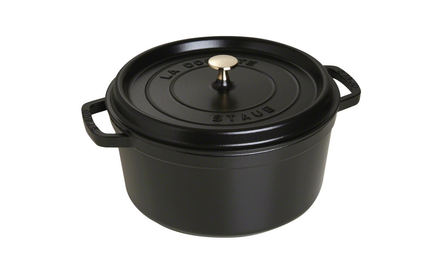 Staub Кокот круглий 26 см, чорний | https://grandposuda.com.ua