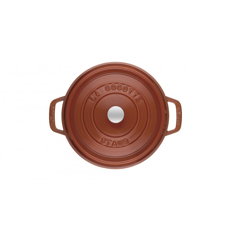 Staub Кокот круглий 26 см, кориця | https://grandposuda.com.ua