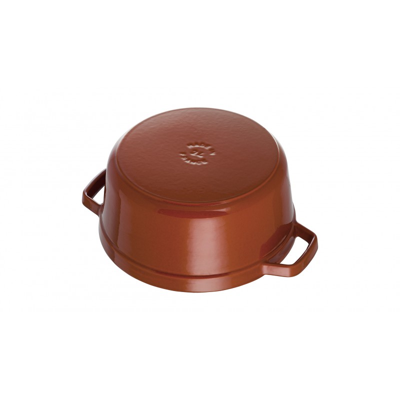 Staub Кокот круглий 26 см, кориця | https://grandposuda.com.ua