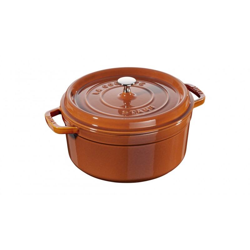 Staub Кокот круглий 26 см, кориця | https://grandposuda.com.ua