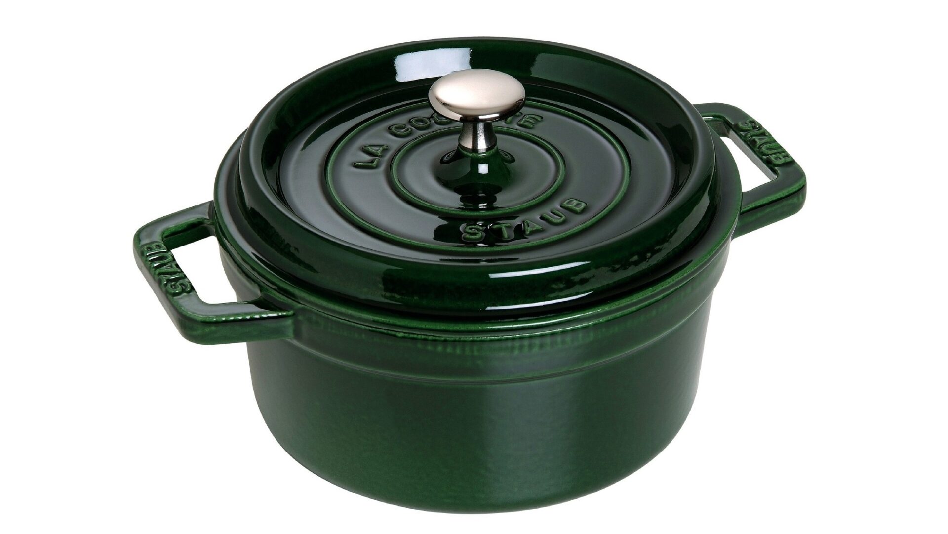 Staub Кокот круглий 26 см, зелений базилік | https://grandposuda.com.ua