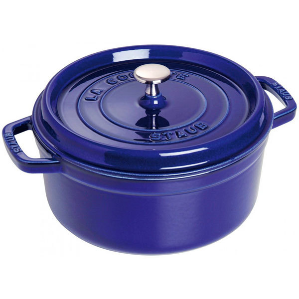 Staub Кокот круглый 26 см, темно-синий | https://grandposuda.com.ua