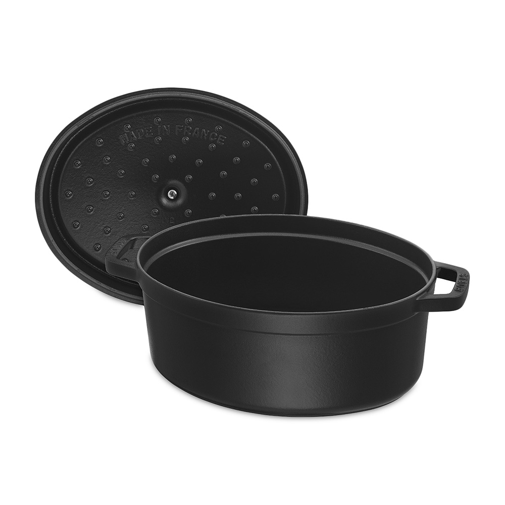 Staub Кокот овальный 27 см, черный | https://grandposuda.com.ua